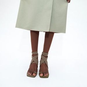 ZARA TIE STRAP HEELED SANDALS *NWT*